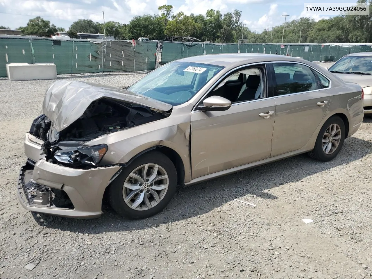 2016 Volkswagen Passat S VIN: 1VWAT7A39GC024056 Lot: 67960014