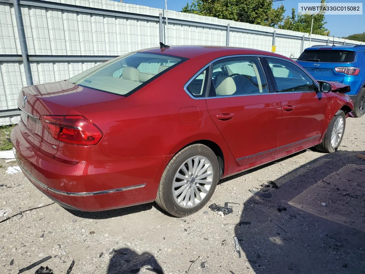 2016 Volkswagen Passat Se VIN: 1VWBT7A33GC015082 Lot: 69211804