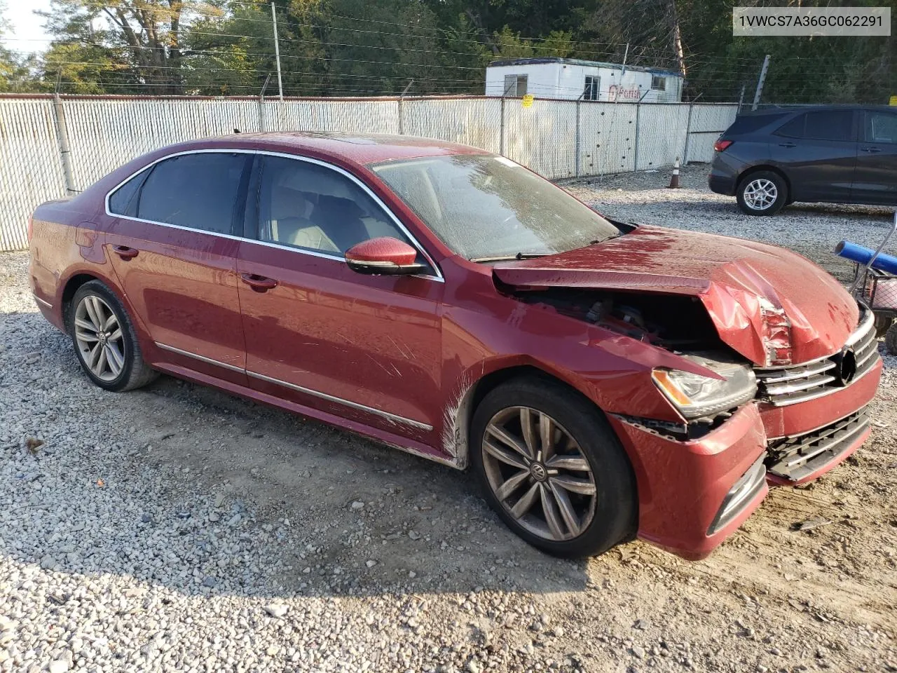 2016 Volkswagen Passat Sel VIN: 1VWCS7A36GC062291 Lot: 71387954