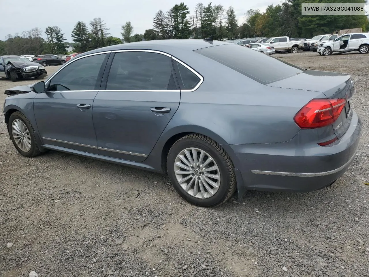 2016 Volkswagen Passat Se VIN: 1VWBT7A32GC041088 Lot: 71710734