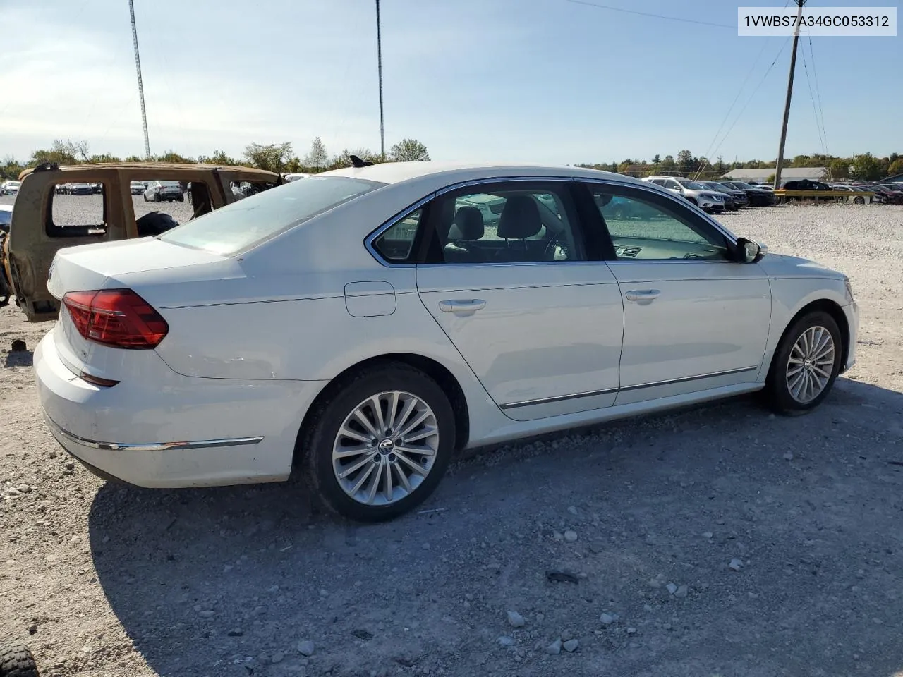 2016 Volkswagen Passat Se VIN: 1VWBS7A34GC053312 Lot: 72906414