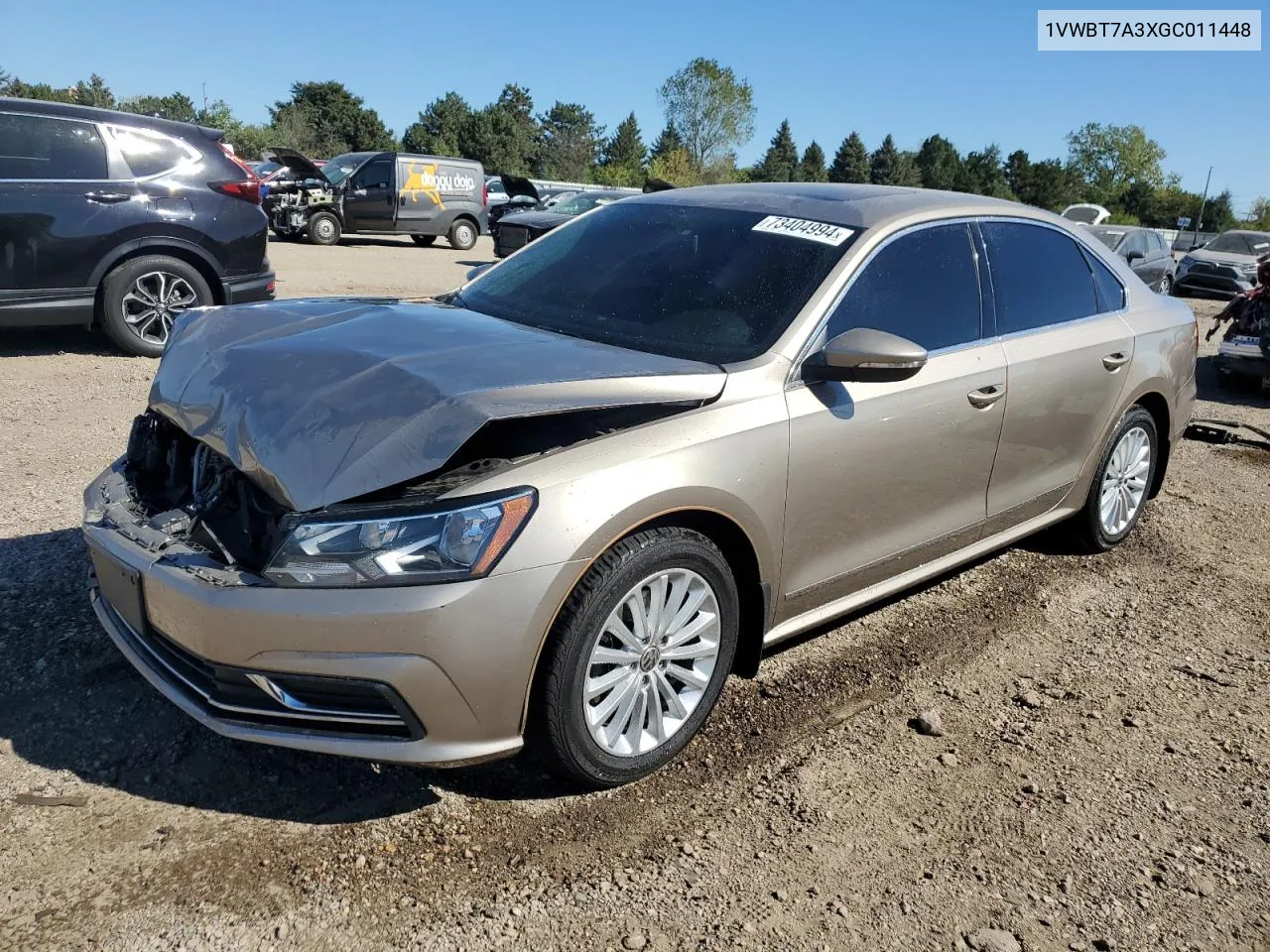 2016 Volkswagen Passat Se VIN: 1VWBT7A3XGC011448 Lot: 73404994