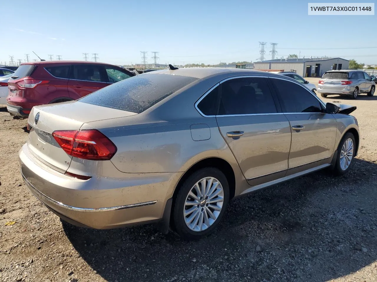 2016 Volkswagen Passat Se VIN: 1VWBT7A3XGC011448 Lot: 73404994