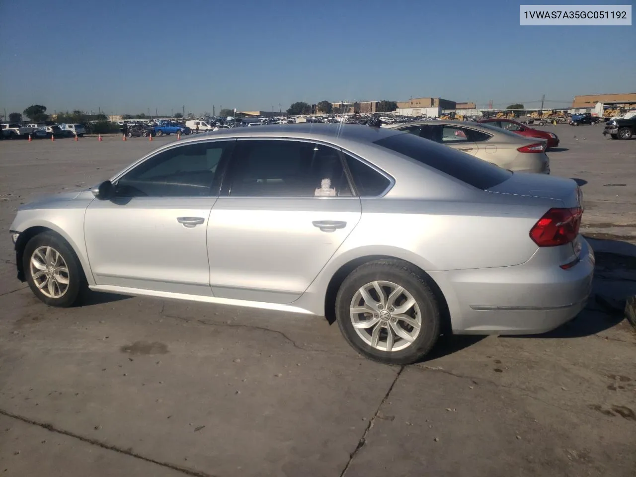 2016 Volkswagen Passat S VIN: 1VWAS7A35GC051192 Lot: 73411954