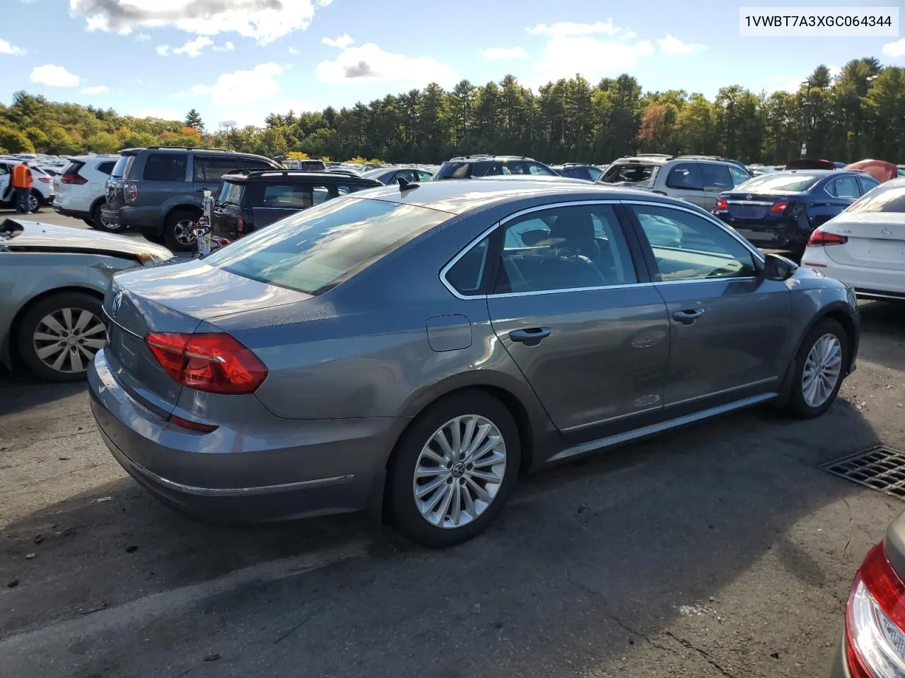 2016 Volkswagen Passat Se VIN: 1VWBT7A3XGC064344 Lot: 73538294