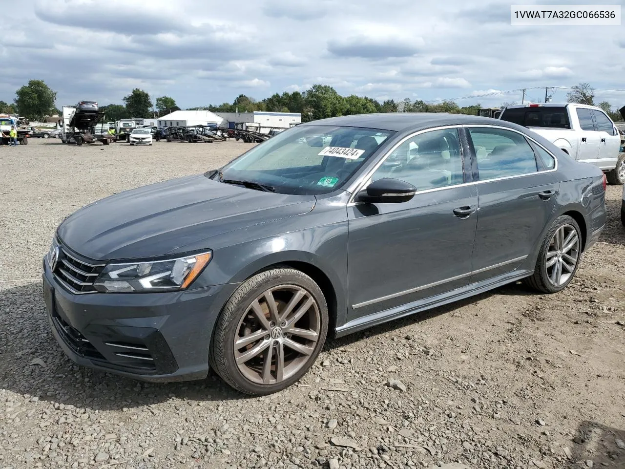 2016 Volkswagen Passat S VIN: 1VWAT7A32GC066536 Lot: 74043424