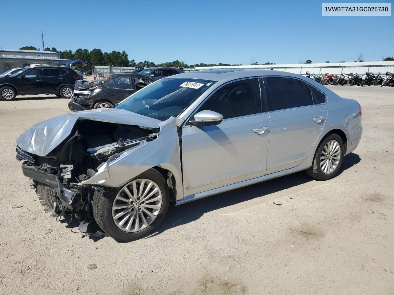 2016 Volkswagen Passat Se VIN: 1VWBT7A31GC026730 Lot: 74076944