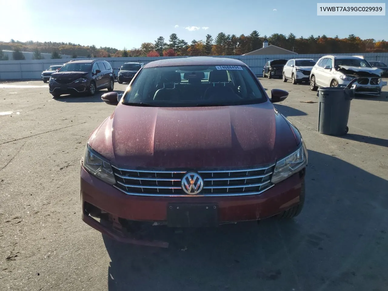 2016 Volkswagen Passat Se VIN: 1VWBT7A39GC029939 Lot: 74688494