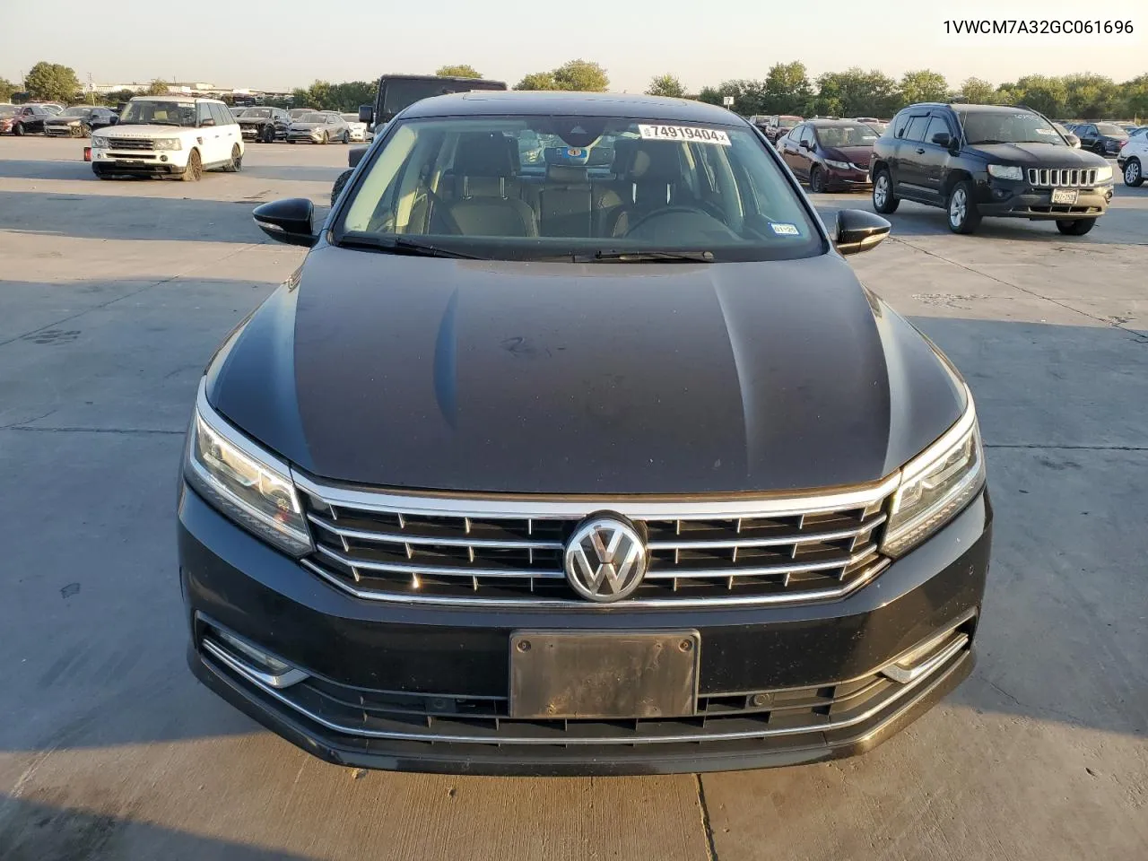 2016 Volkswagen Passat Sel Premium VIN: 1VWCM7A32GC061696 Lot: 74919404