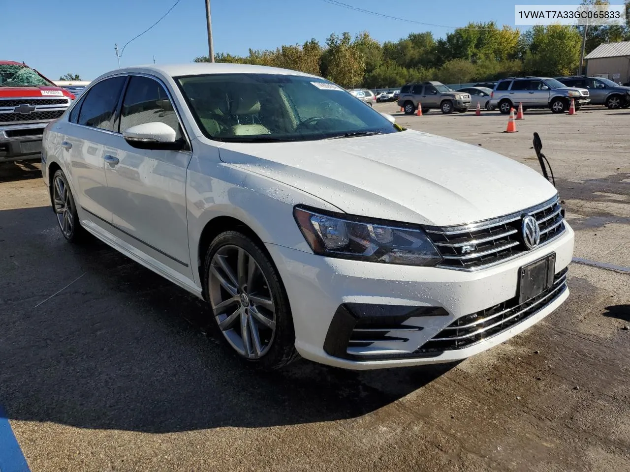 2016 Volkswagen Passat S VIN: 1VWAT7A33GC065833 Lot: 74992424