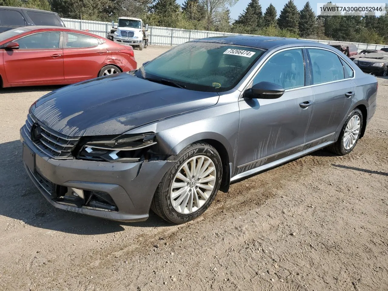 2016 Volkswagen Passat Se VIN: 1VWBT7A30GC052946 Lot: 75266474