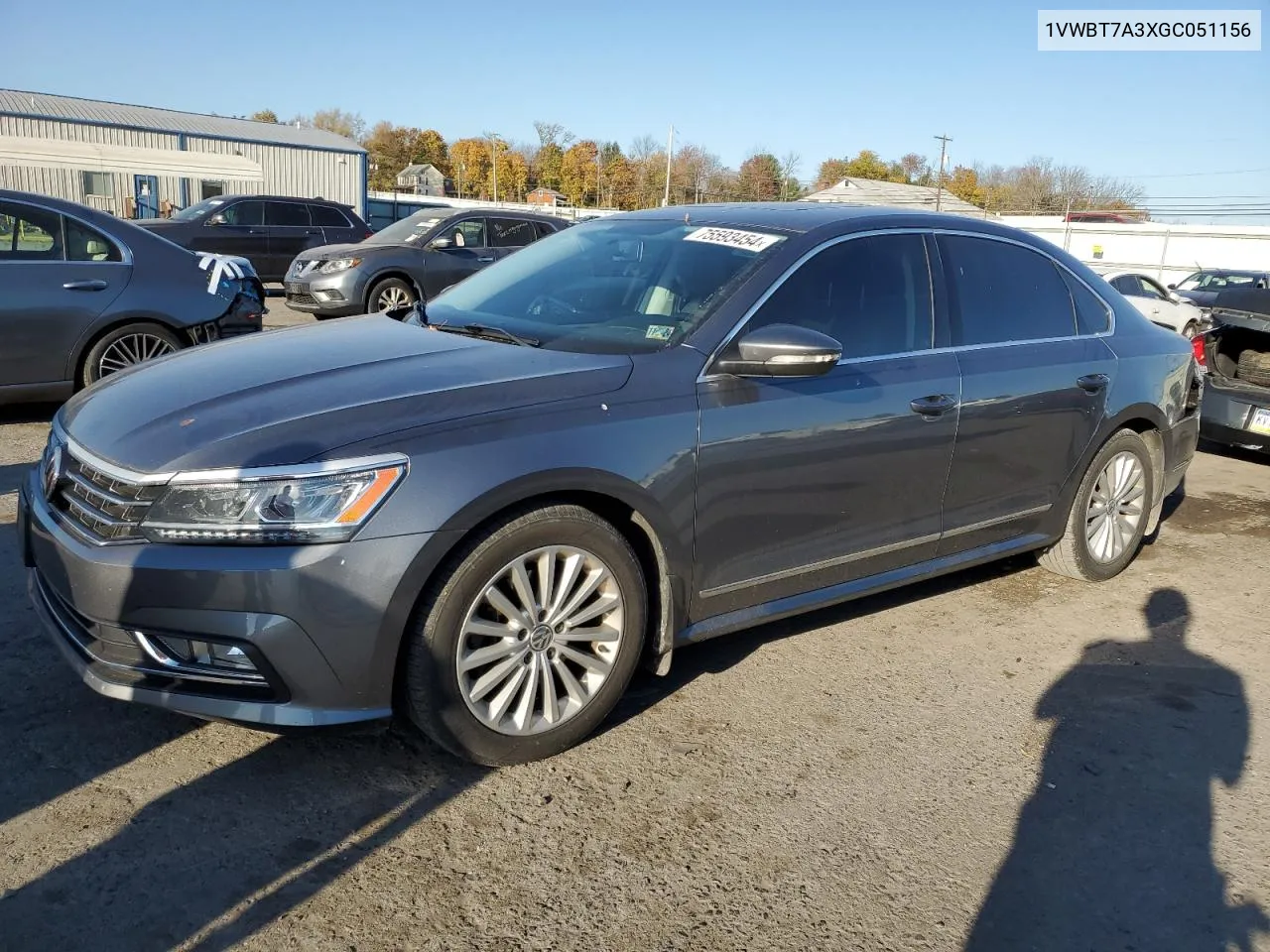 2016 Volkswagen Passat Se VIN: 1VWBT7A3XGC051156 Lot: 75593454