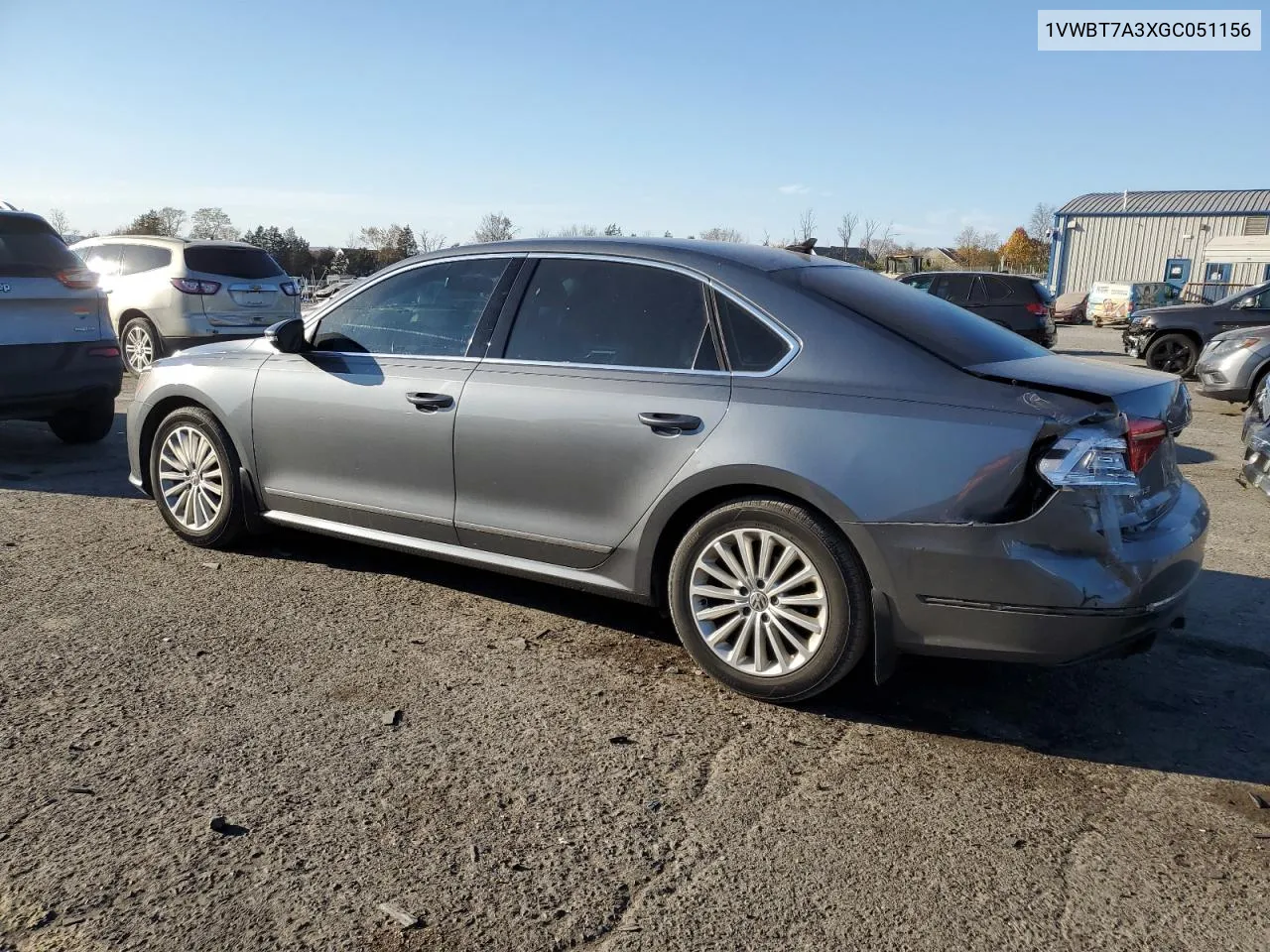 2016 Volkswagen Passat Se VIN: 1VWBT7A3XGC051156 Lot: 75593454