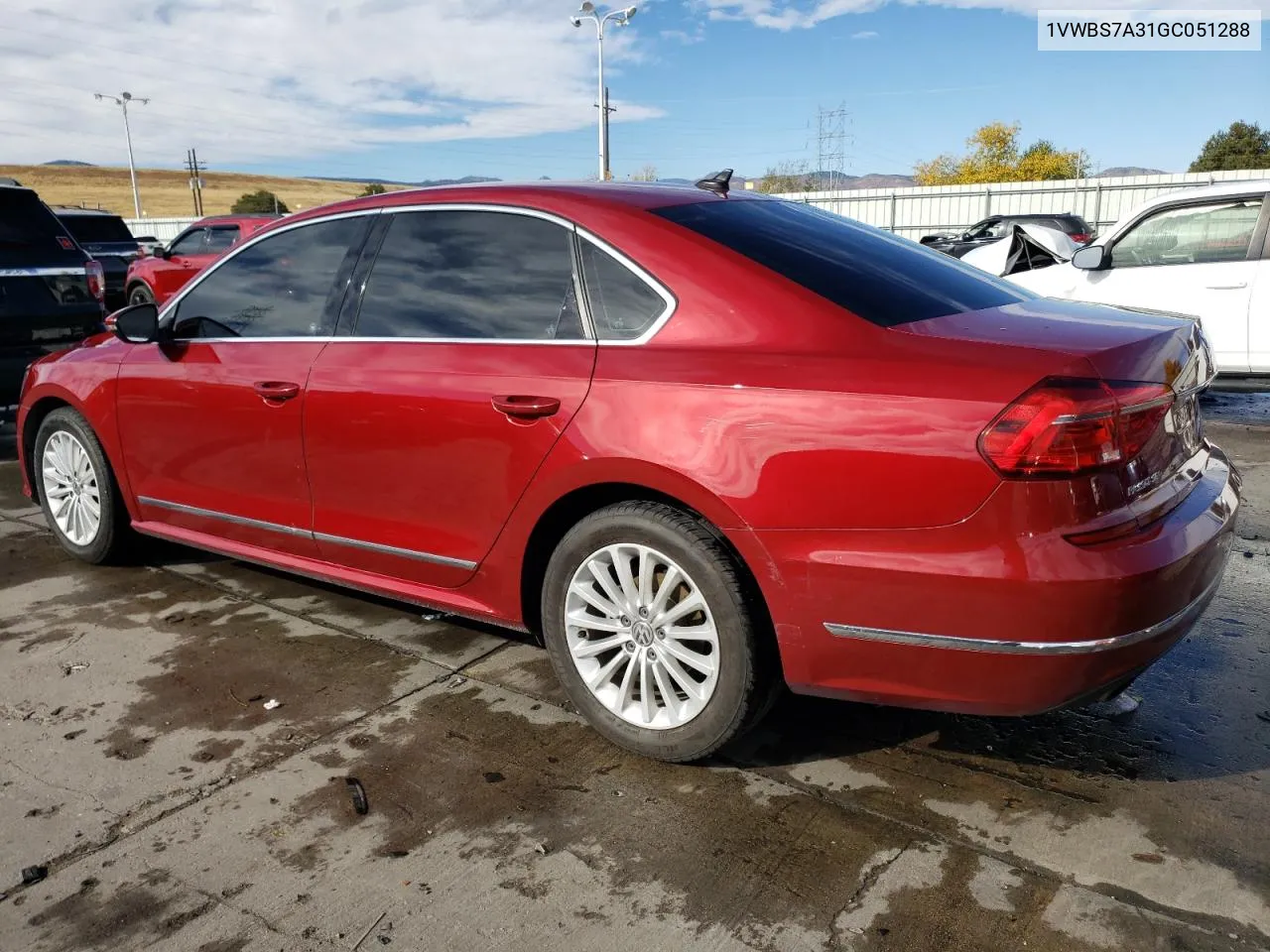 2016 Volkswagen Passat Se VIN: 1VWBS7A31GC051288 Lot: 78017034