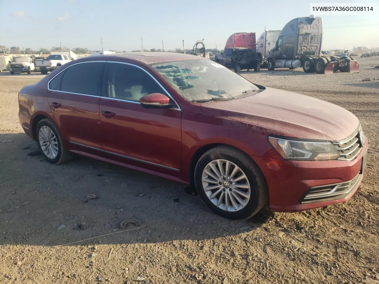 2016 Volkswagen Passat Se VIN: 1VWBS7A36GC008114 Lot: 78038384