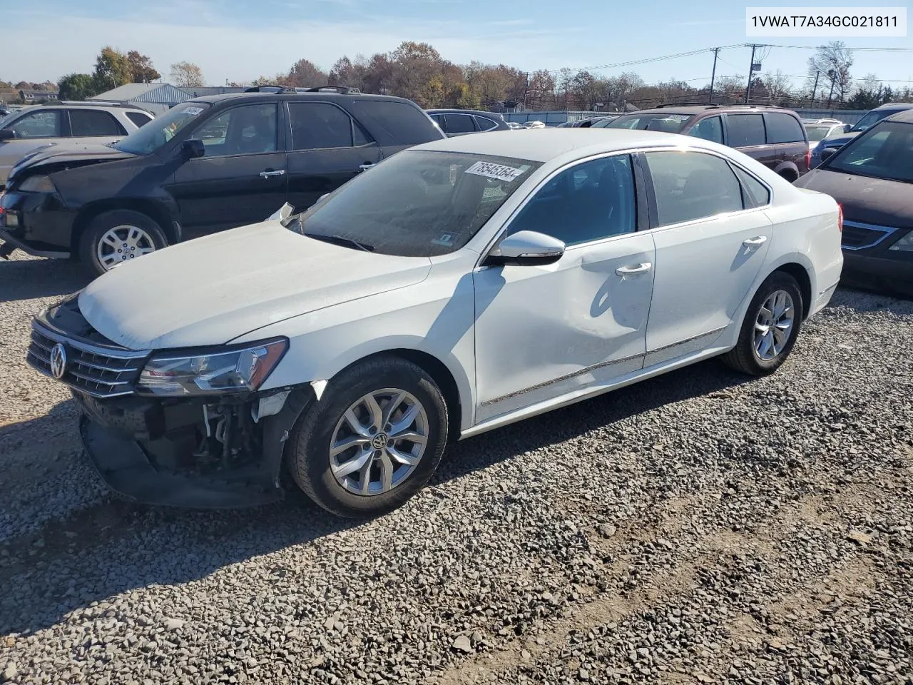 2016 Volkswagen Passat S VIN: 1VWAT7A34GC021811 Lot: 78545164