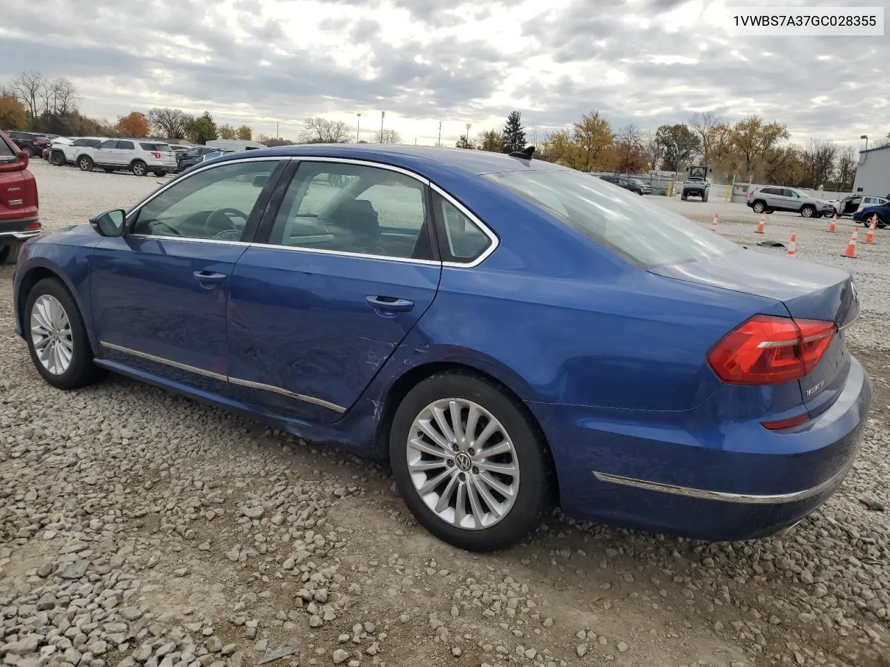 2016 Volkswagen Passat Se VIN: 1VWBS7A37GC028355 Lot: 79068014