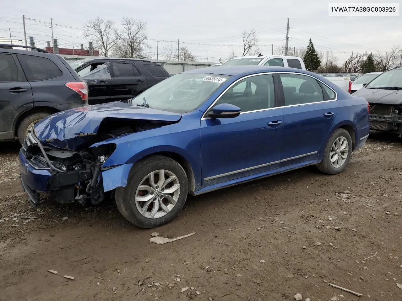 2016 Volkswagen Passat S VIN: 1VWAT7A38GC003926 Lot: 80635414