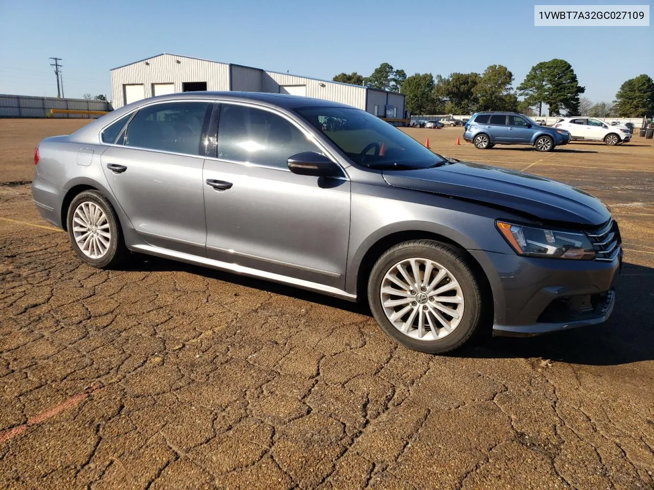 2016 Volkswagen Passat Se VIN: 1VWBT7A32GC027109 Lot: 80736714