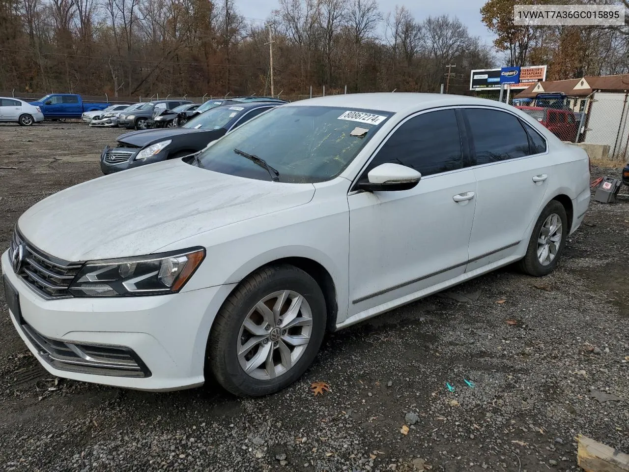 2016 Volkswagen Passat S VIN: 1VWAT7A36GC015895 Lot: 80867274