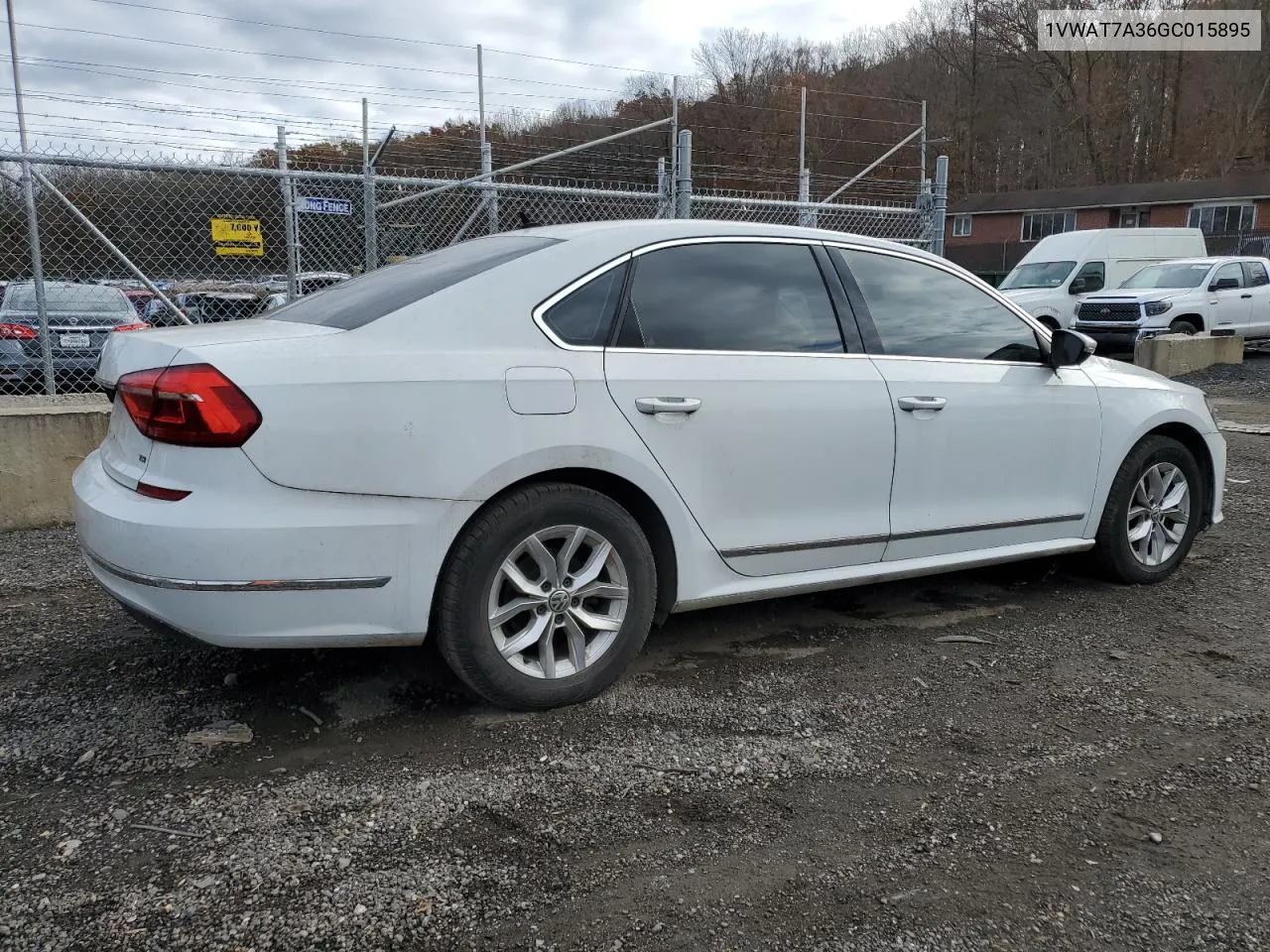 2016 Volkswagen Passat S VIN: 1VWAT7A36GC015895 Lot: 80867274