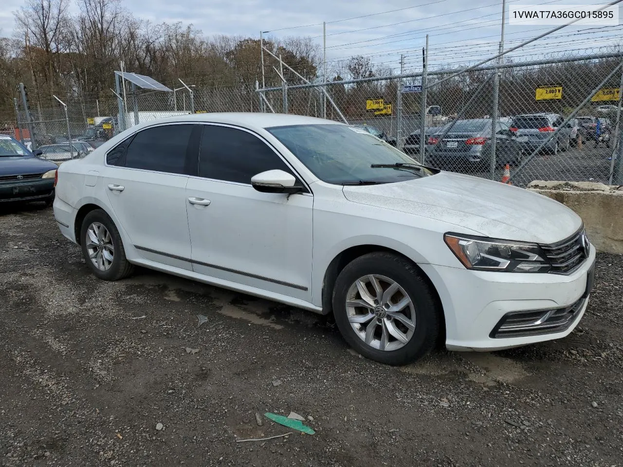 2016 Volkswagen Passat S VIN: 1VWAT7A36GC015895 Lot: 80867274