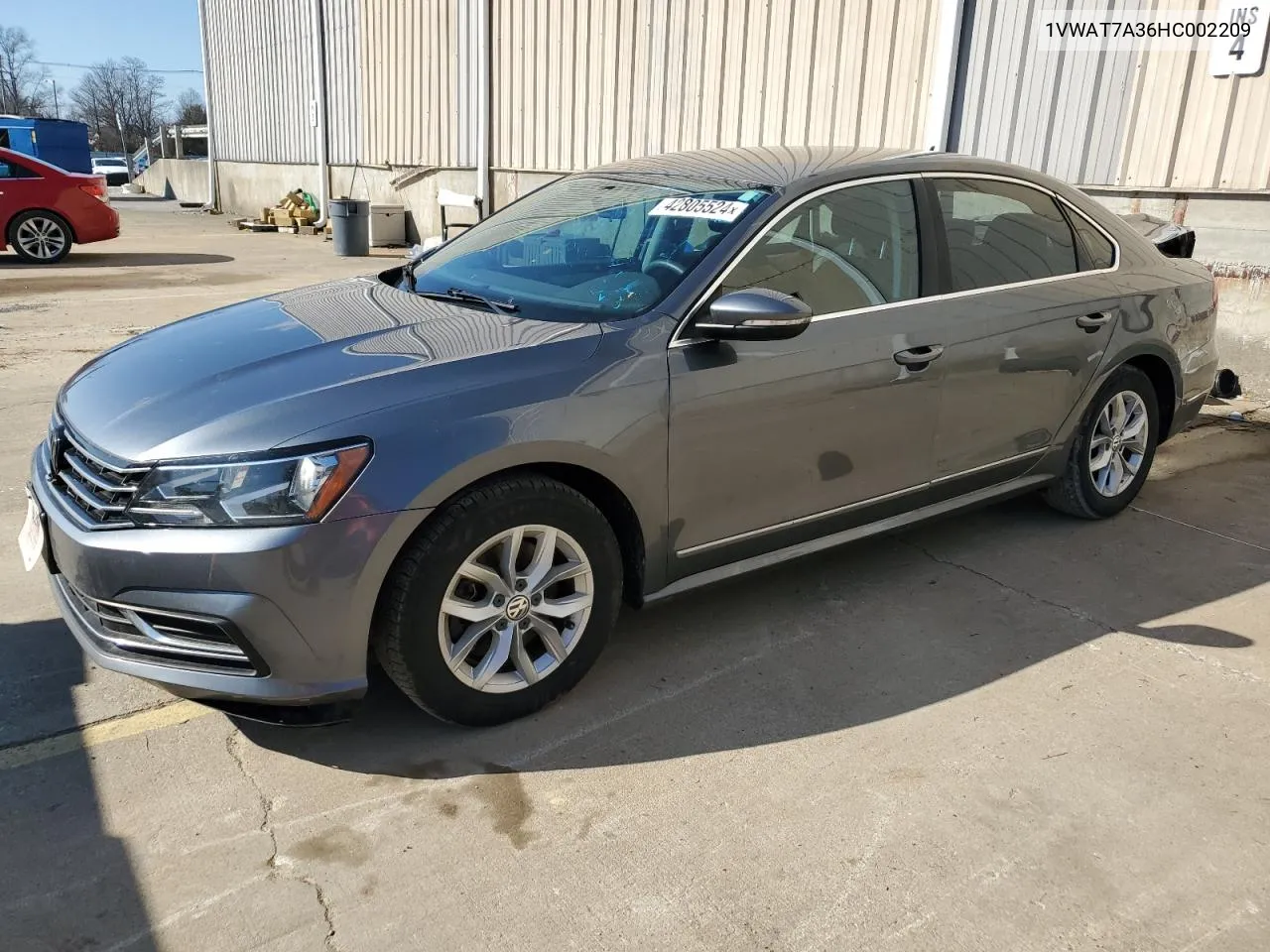 1VWAT7A36HC002209 2017 Volkswagen Passat S