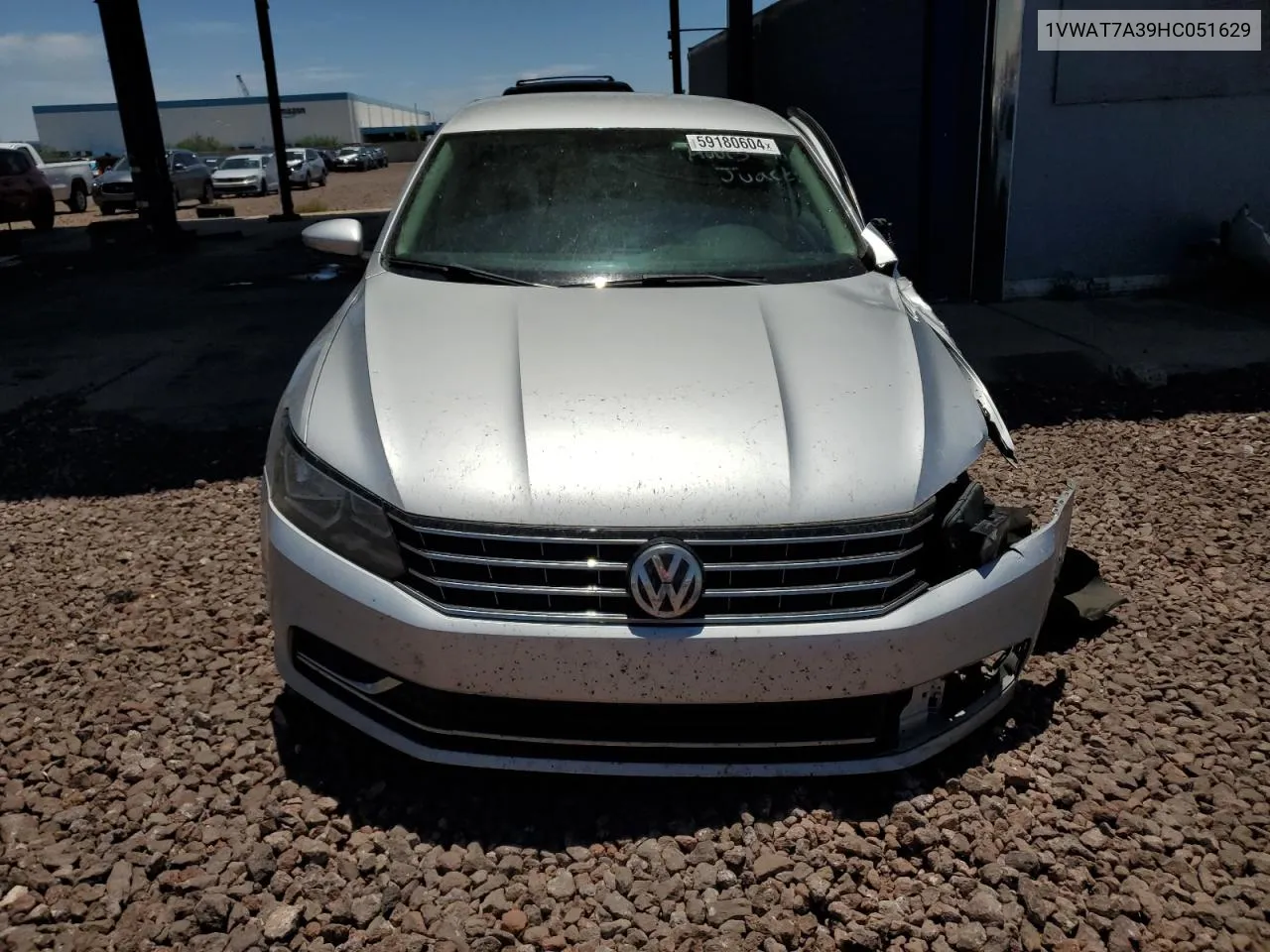 2017 Volkswagen Passat S VIN: 1VWAT7A39HC051629 Lot: 59180604