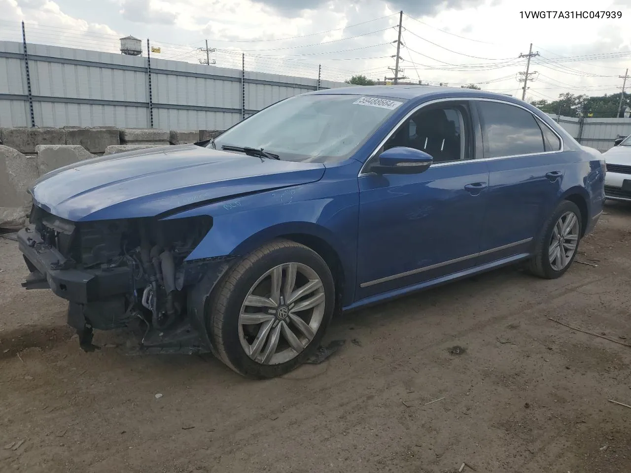 1VWGT7A31HC047939 2017 Volkswagen Passat Se