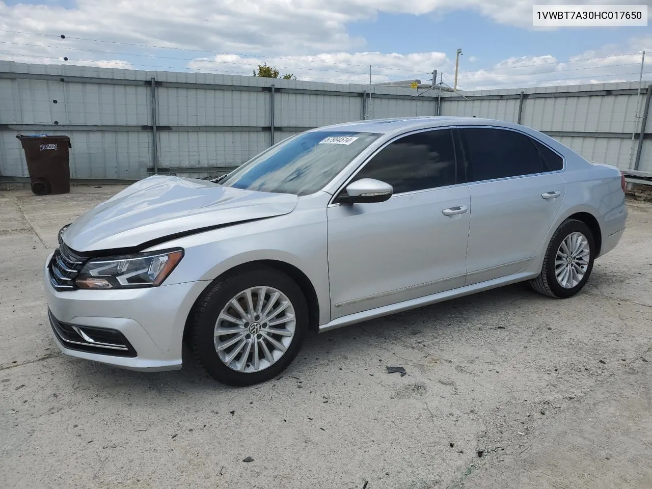 2017 Volkswagen Passat Se VIN: 1VWBT7A30HC017650 Lot: 67984514