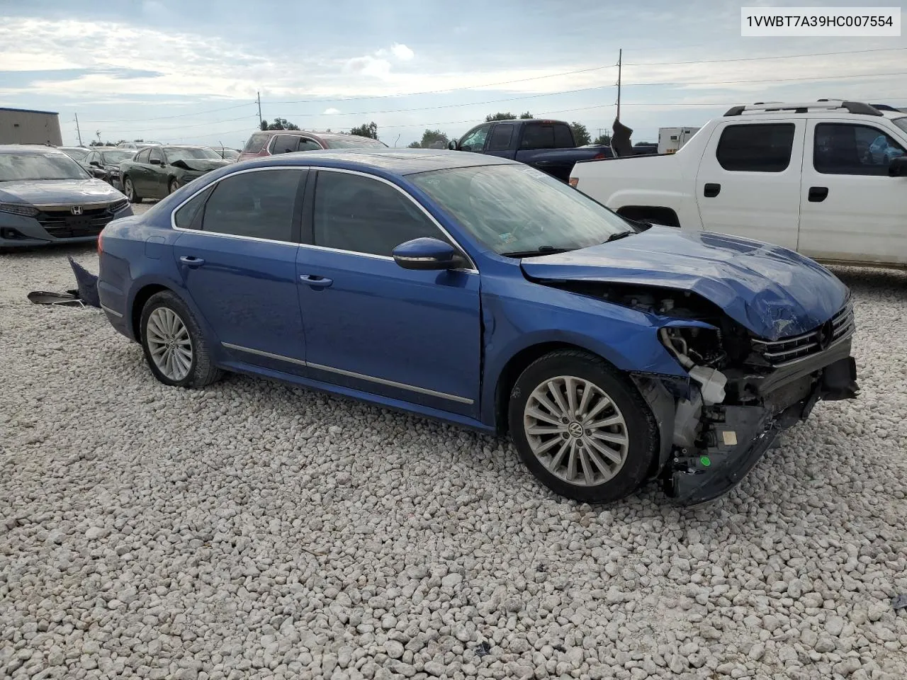 1VWBT7A39HC007554 2017 Volkswagen Passat Se