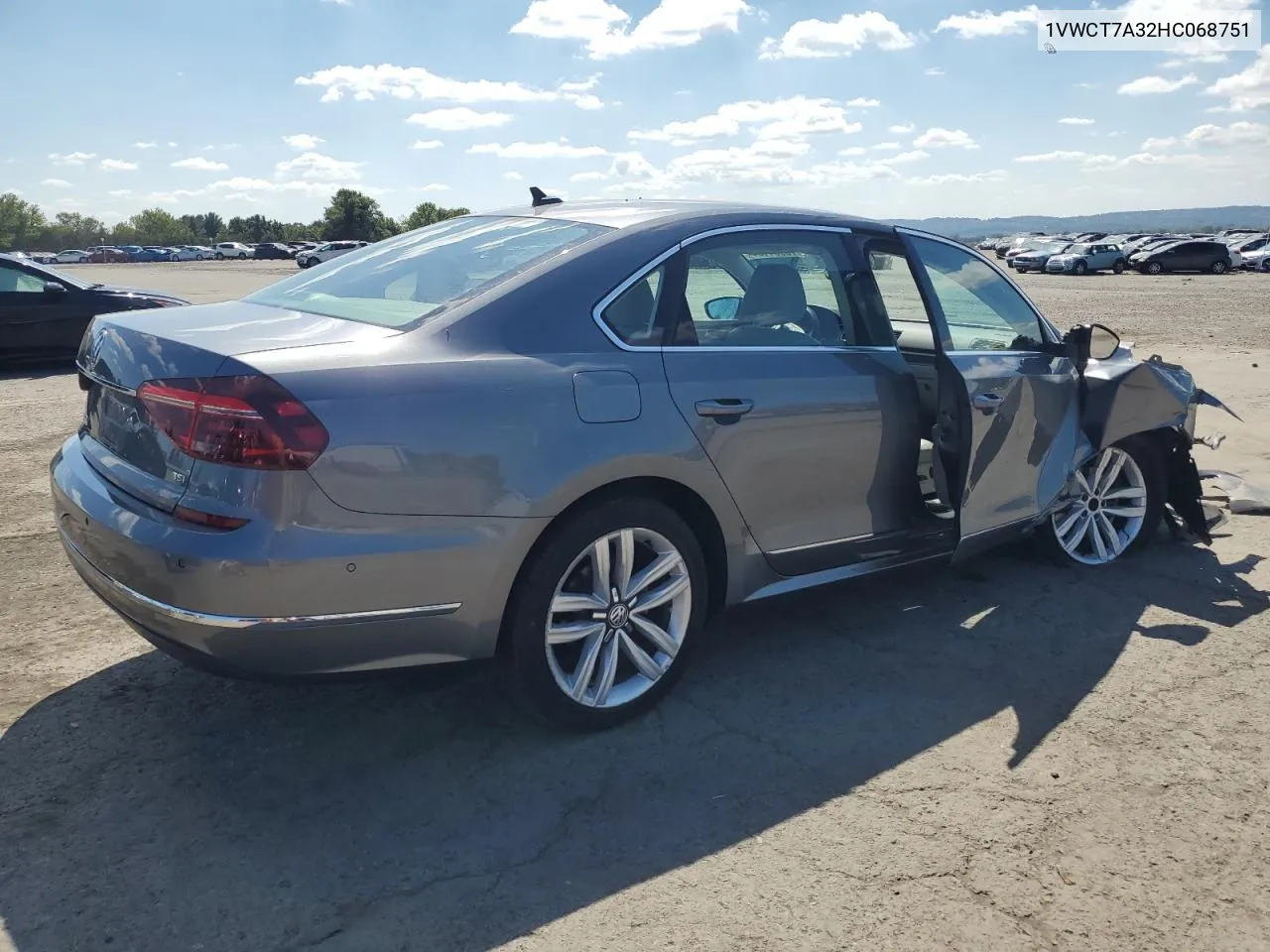 2017 Volkswagen Passat Sel Premium VIN: 1VWCT7A32HC068751 Lot: 70964134