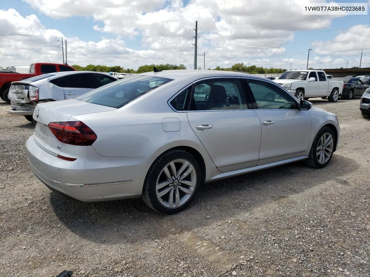 1VWGT7A38HC023685 2017 Volkswagen Passat Se