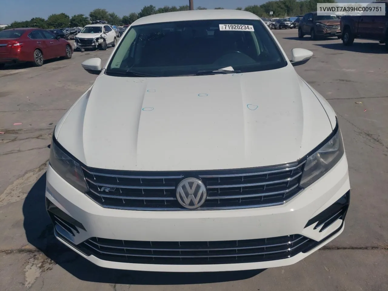 2017 Volkswagen Passat R-Line VIN: 1VWDT7A39HC009751 Lot: 71920234