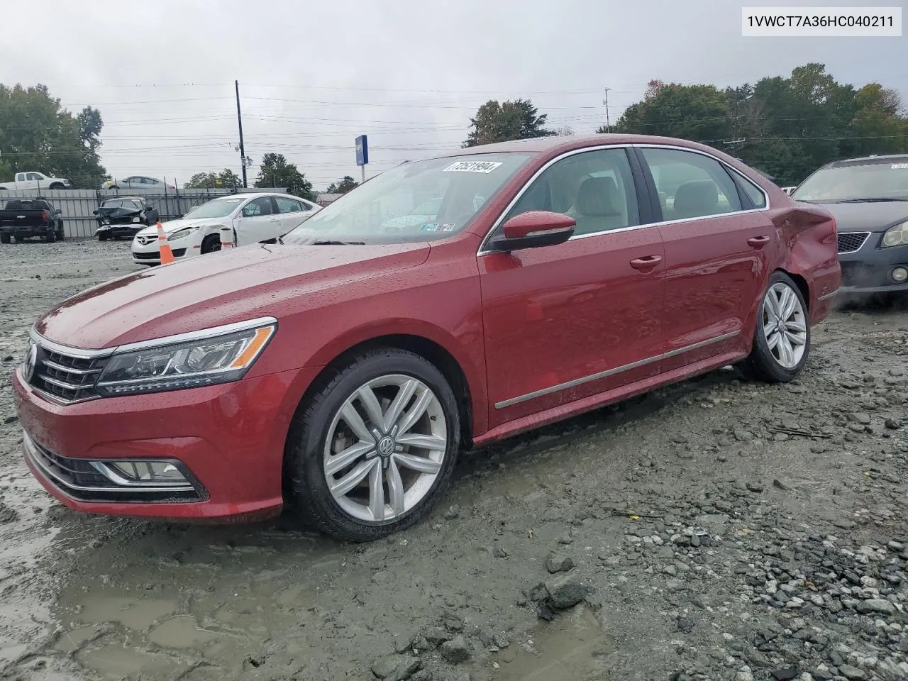 2017 Volkswagen Passat Sel Premium VIN: 1VWCT7A36HC040211 Lot: 72521994