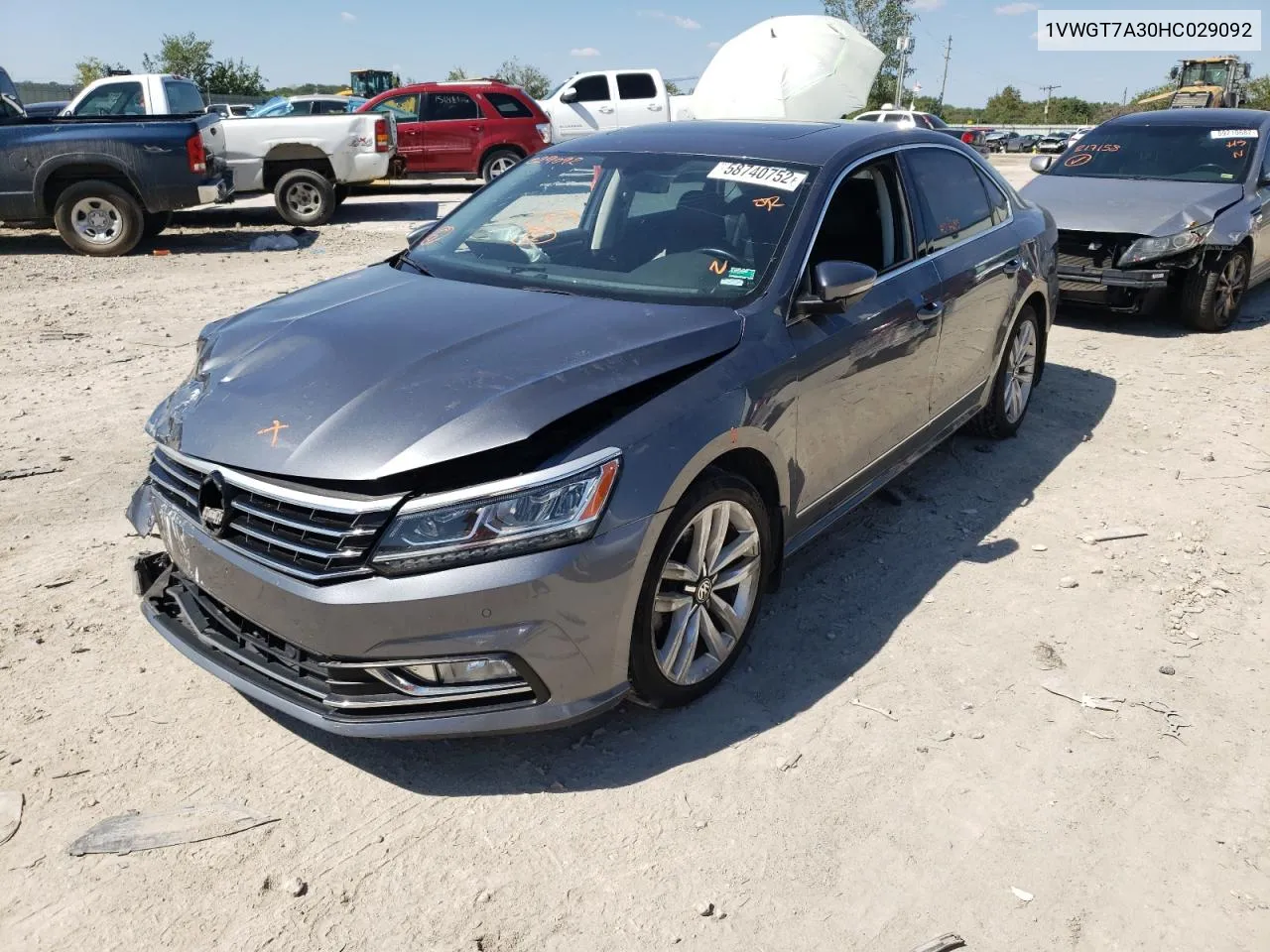 2017 Volkswagen Passat Se VIN: 1VWGT7A30HC029092 Lot: 72831494