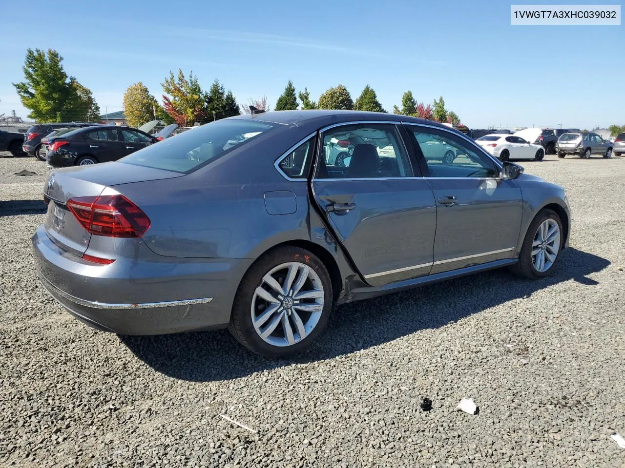 2017 Volkswagen Passat Se VIN: 1VWGT7A3XHC039032 Lot: 72839114