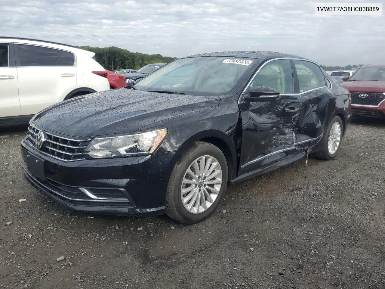 2017 Volkswagen Passat Se VIN: 1VWBT7A38HC038889 Lot: 72881424