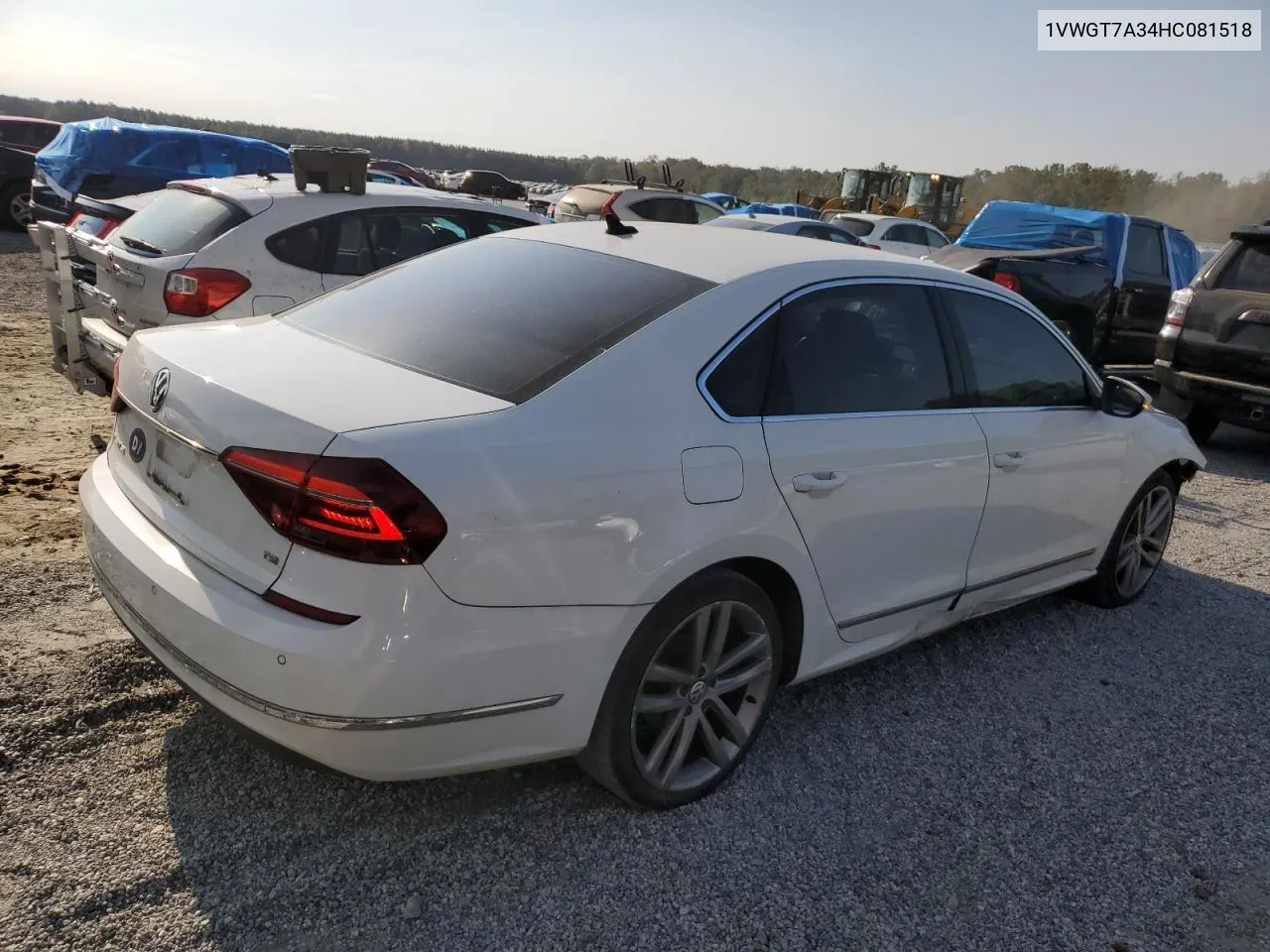 1VWGT7A34HC081518 2017 Volkswagen Passat Se