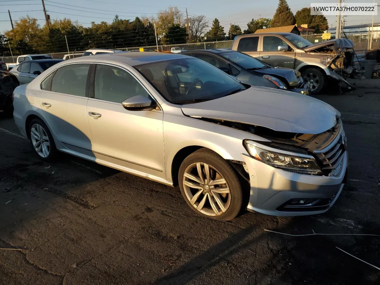 2017 Volkswagen Passat Sel Premium VIN: 1VWCT7A37HC070222 Lot: 74620974