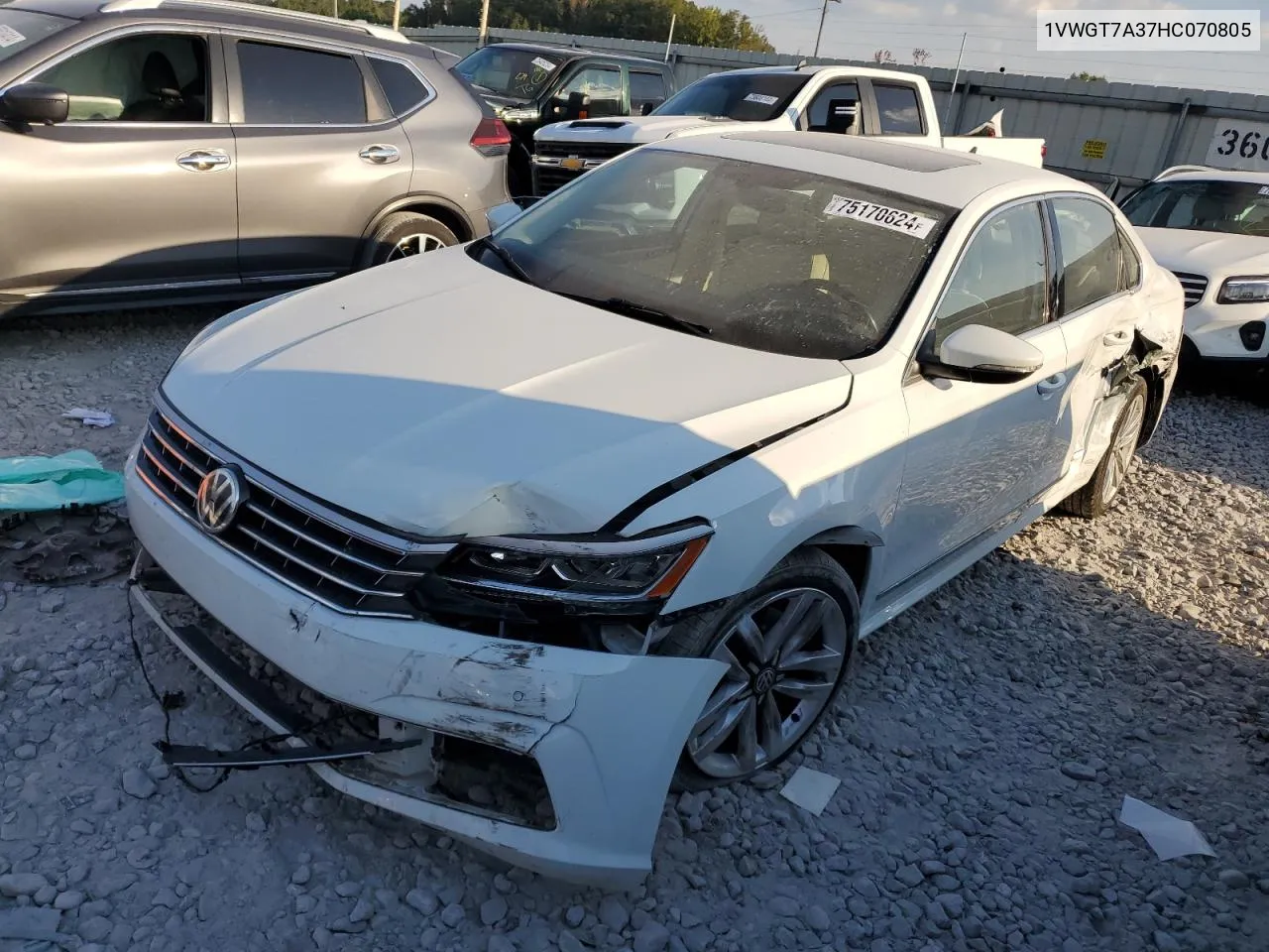 2017 Volkswagen Passat Se VIN: 1VWGT7A37HC070805 Lot: 75170624