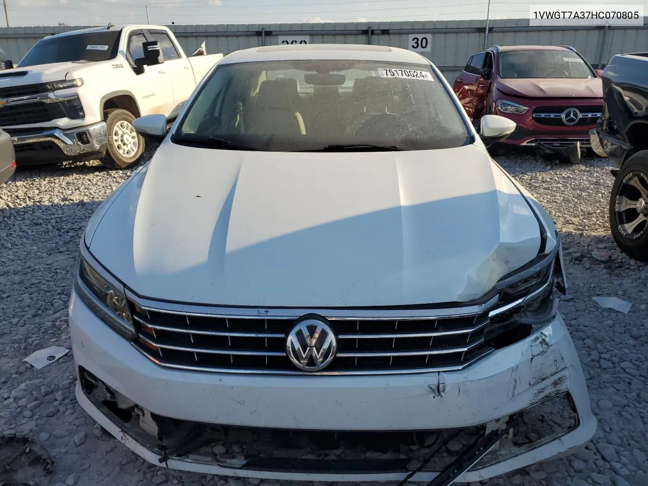 2017 Volkswagen Passat Se VIN: 1VWGT7A37HC070805 Lot: 75170624