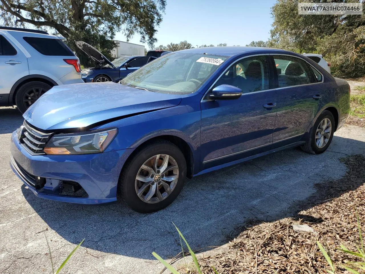 2017 Volkswagen Passat S VIN: 1VWAT7A31HC074466 Lot: 75280594