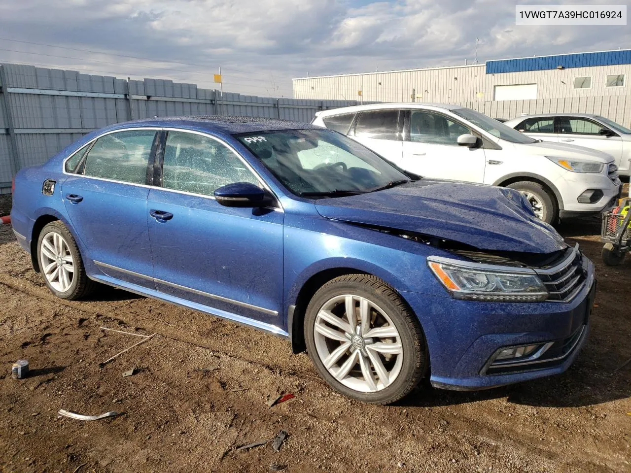 2017 Volkswagen Passat Se VIN: 1VWGT7A39HC016924 Lot: 76584344