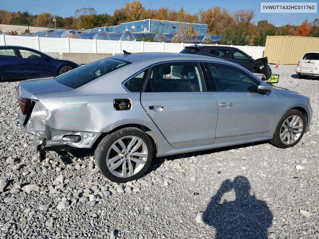 2017 Volkswagen Passat Se VIN: 1VWGT7A32HC011760 Lot: 76790464