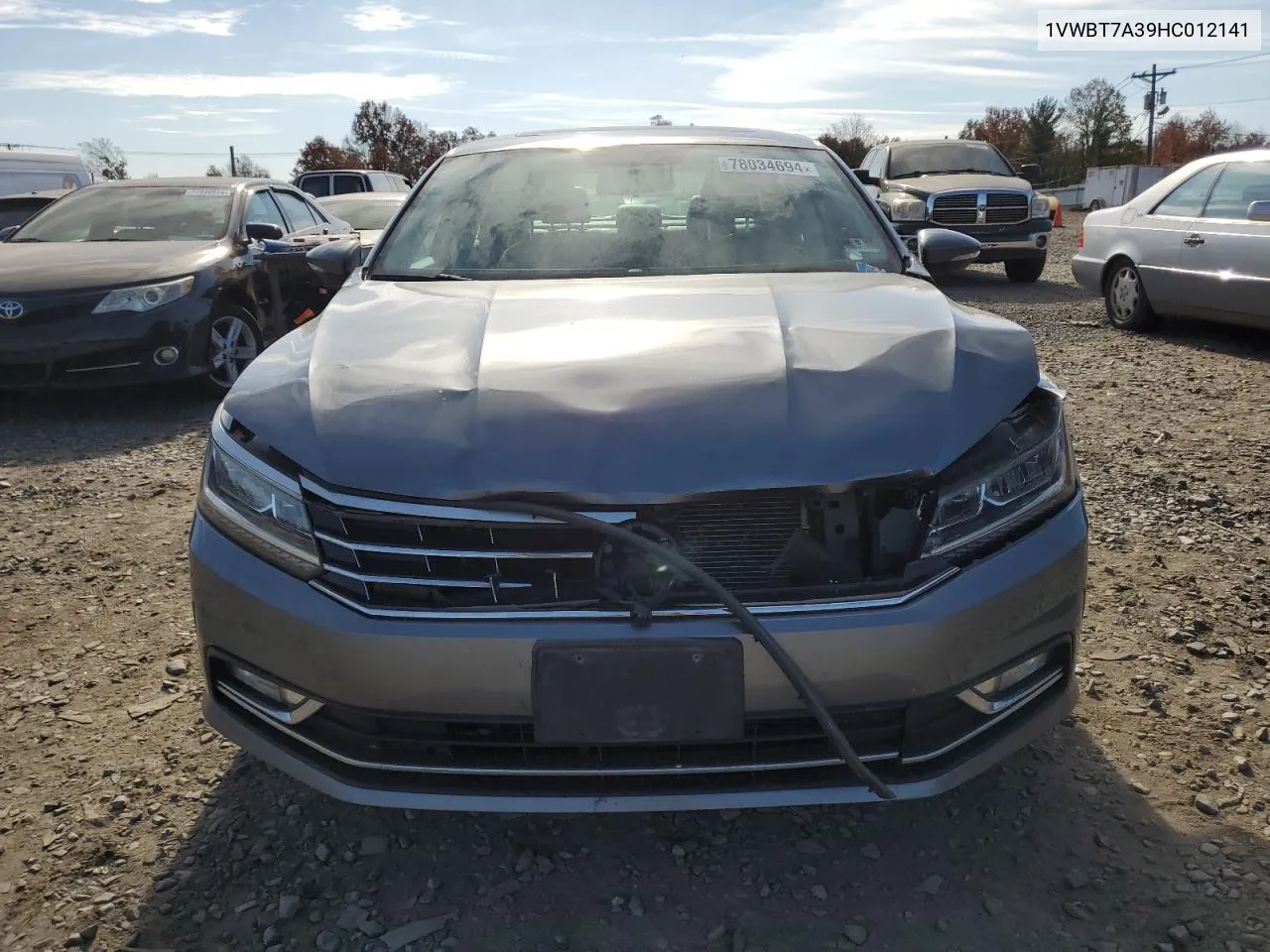 2017 Volkswagen Passat Se VIN: 1VWBT7A39HC012141 Lot: 78034694