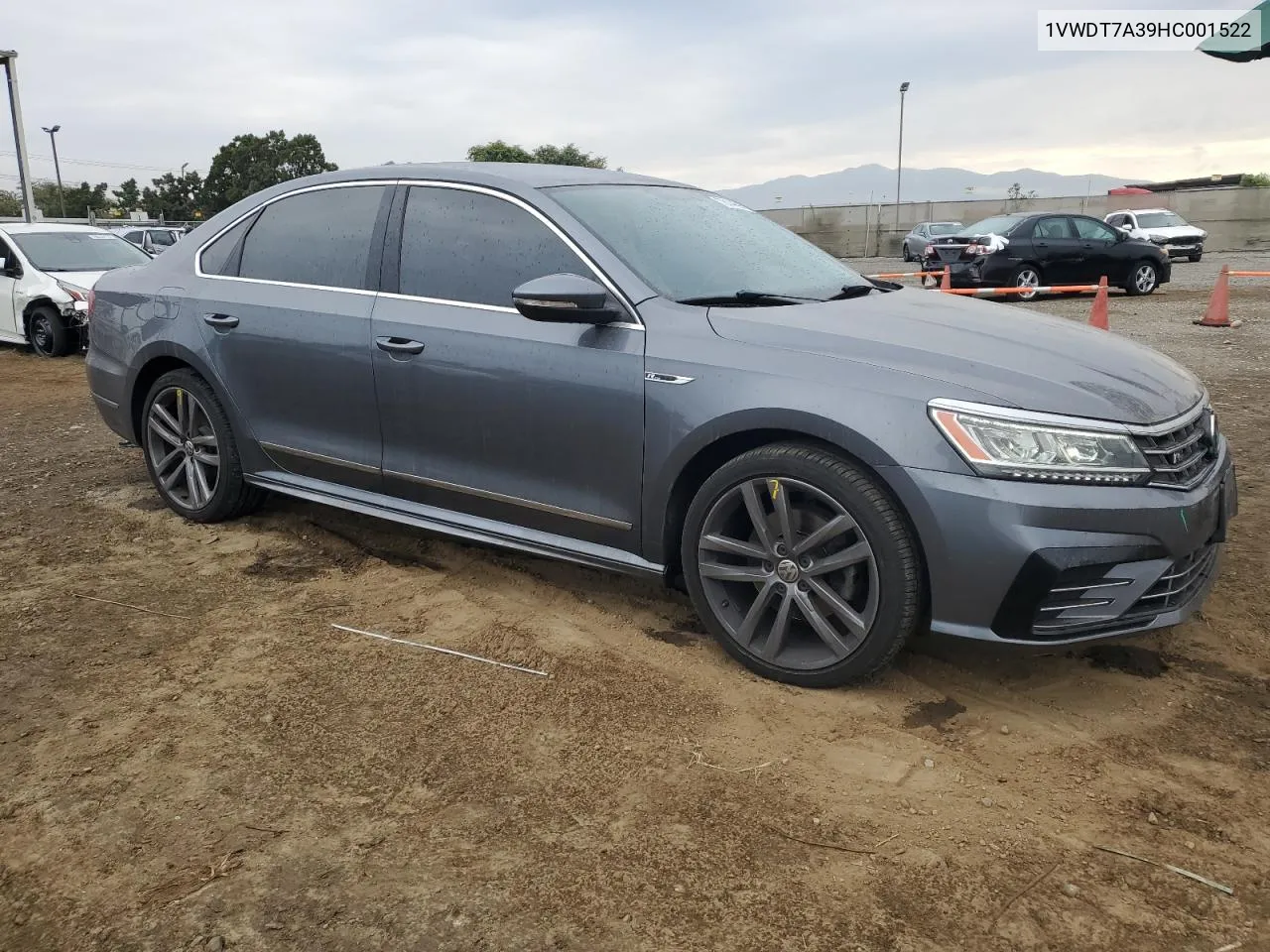 2017 Volkswagen Passat R-Line VIN: 1VWDT7A39HC001522 Lot: 78144594