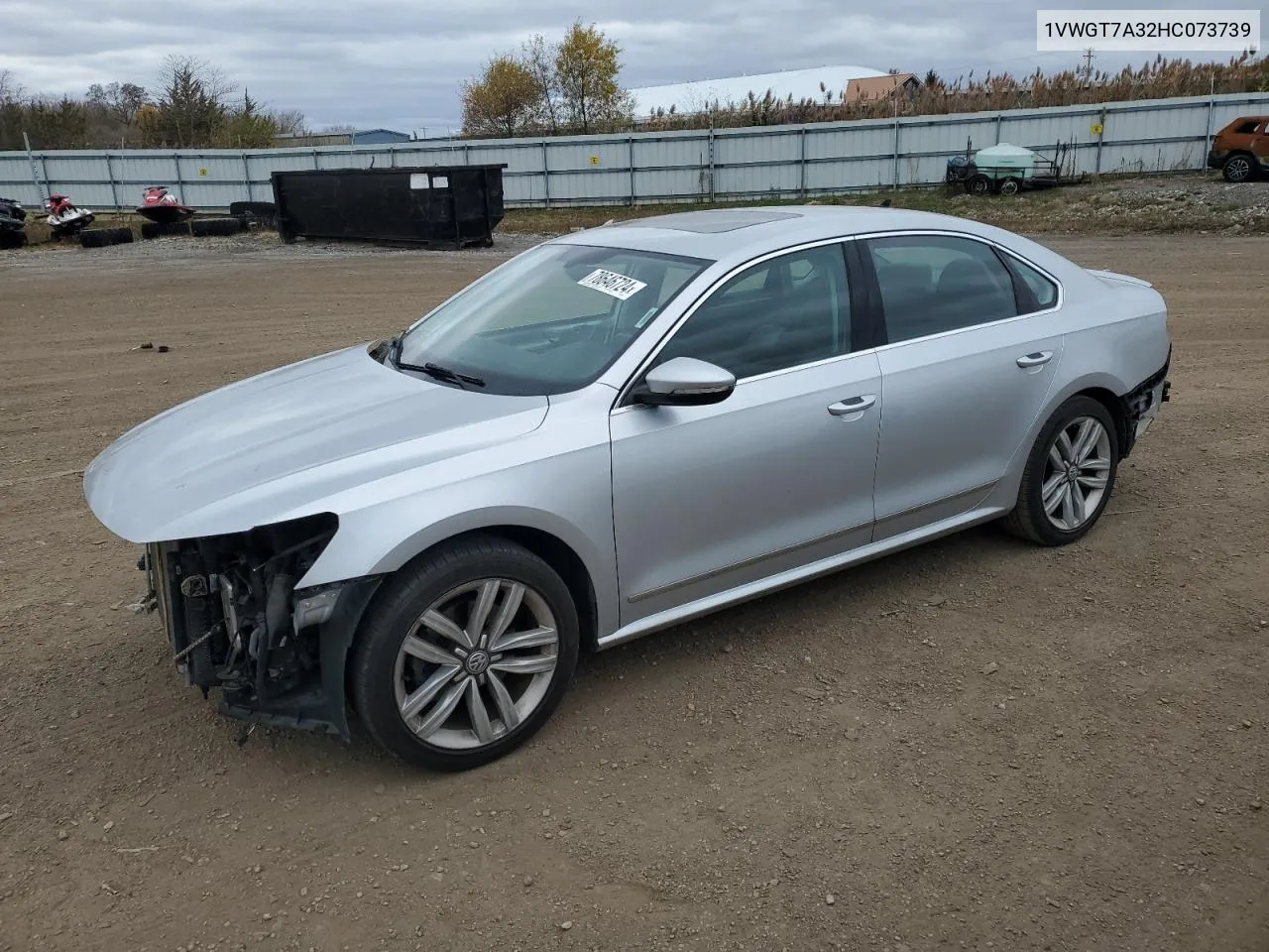 2017 Volkswagen Passat Se VIN: 1VWGT7A32HC073739 Lot: 78646724