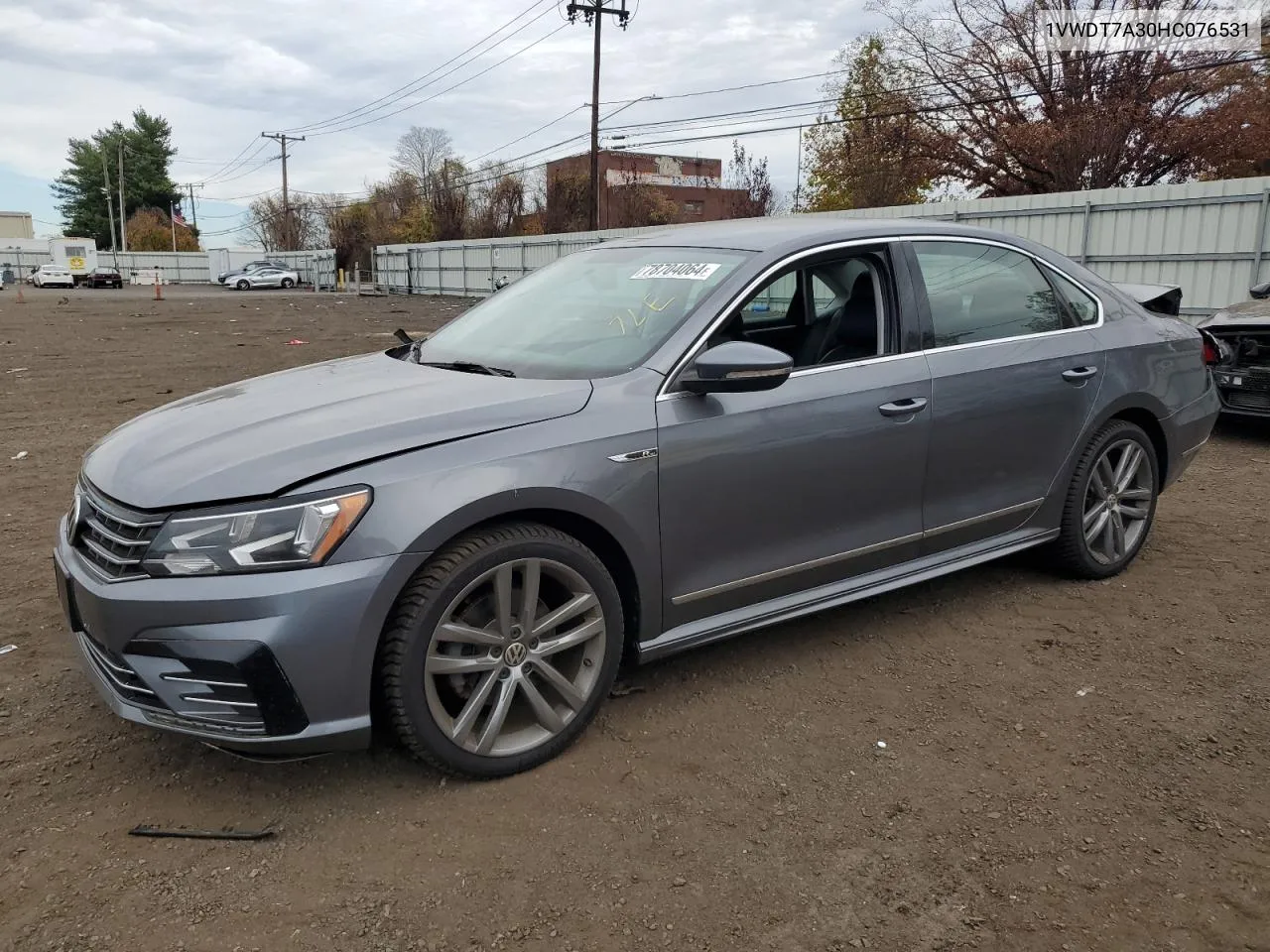 2017 Volkswagen Passat R-Line VIN: 1VWDT7A30HC076531 Lot: 78704064