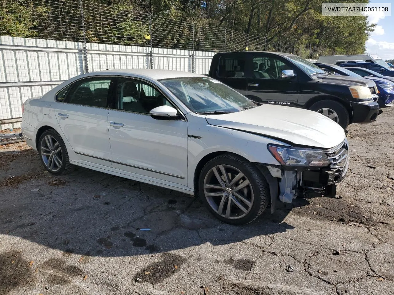 2017 Volkswagen Passat R-Line VIN: 1VWDT7A37HC051108 Lot: 79524234